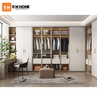 Armoire de rangement moderne en bois écologique pour chambre à coucher, porte à charnières en bois massif, poignée en acier inoxydable, montage facile, idéale pour appartement