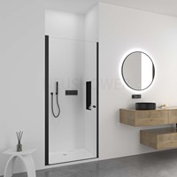 Cabine de douche sans cadre OEM en acier inoxydable / noir / chrome brillant avec paroi de douche fixe en verre