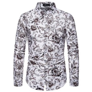 Fast Stock Available Various <strong>Patterns</strong> Printed Floral Hawaiian Long Sleeve <strong>Men</strong> Casual Blouse <strong>Shirt</strong> - Product Image 4