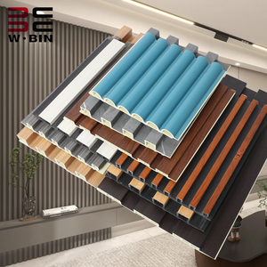 WPC-Wandpaneel mit Mehrfachlöchern Halbkreisförmig Einfache Anwendung zur Dekoration von Wohnräumen - Product Image 3