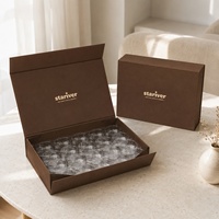Boîte cadeau magnétique personnalisée à couvercle rabattable, boîte en papier brun mat de qualité alimentaire pour l'emballage de pâtisseries artisanales, de biscuits et de cadeaux