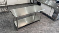 Table de préparation alimentaire en acier inoxydable 36 x 72 avec évier, table de travail mobile pliable pour utilisation dans les restaurants