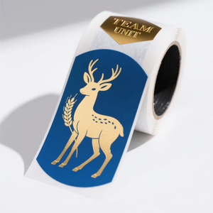 Custom Embossed Adhesive Gold <b>Sticker</b> Printing Waterproof Vinyl Foil Bottle Paper Labels with Product <b>Logo</b> Packaging Solution - Product Image 2