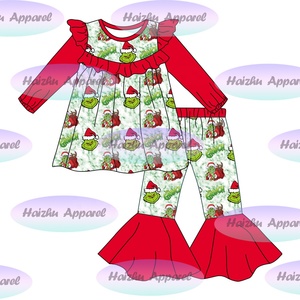 Bc1-10 Nouvelle conception Service OEM Ensemble bébé fille imperméable 2 pièces à manches longues et volants, style automne européen-américain - Product Image 3