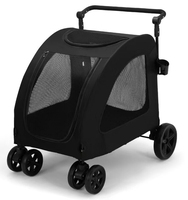 Poussette pour chien écologique très vendue, grande capacité, en tissu Oxford, chariot pour animaux de compagnie réglable, pliable, portable, produit de voyage