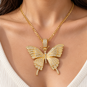 Collana girocollo a farfalla da donna, design semplice, accessorio per il collo da indossare tutti i giorni - Product Image 2