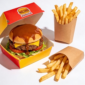 Caja de Embalaje de Comida Rápida Personalizada de 4 Pulgadas con Laminado Mate para Hamburguesas, Papas Fritas, Pollo Frito, Uso para Hamburguesas - Product Image 2