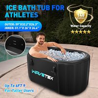 Baignoire à glace gonflable avec couvercle, portable, pour intérieur/extérieur, bain froid, PVC, pliable, durable, de haute qualité, avec couvercle