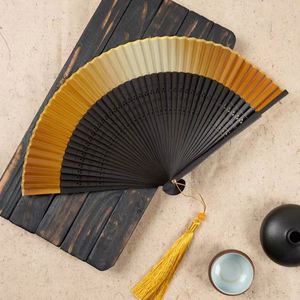 Éventail pliant en bois noir personnalisé, grand format, style féerique, imprimé sur mesure, avec décorations peintes (anges/sportifs) en bambou - Product Image 4