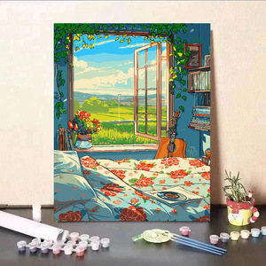 A granel Diy pintura acrílica arte paisaje escena pintura <span class=keywords><strong>para</strong></span> adultos por números Kits colecciones - Product Image 2