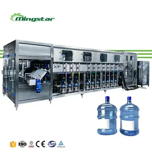 Barril de lavado de botellas, máquina de tapado para Proyecto de planta de agua mineral, 20 litros, 3, 4, 5 galones, 18.9L