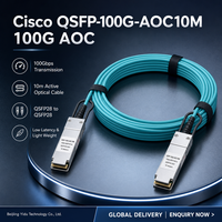 Kabel Optik Aktif Cisco QSFP-100G-AOC10M 100G QSFP28 10m Kecepatan Tinggi untuk Interkoneksi Fiber Data Center Intra-Rack