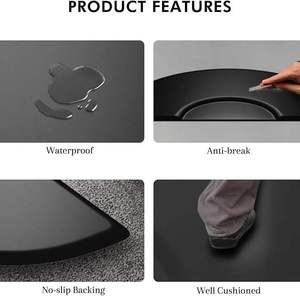 Semi Circle Anti Fatigue Salon <b>Mat</b> Non Slip <b>Waterproof</b> PU Barber Chair Floor <b>Mat</b> for Beauty Salon - Product Image 5