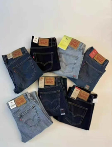 Jean en denim pour <span class=keywords><strong>homme</strong></span> de haute qualité, style coréen, <span class=keywords><strong>coupe</strong></span> ample, délavé moyen, taille mi-haute, printemps, polyvalent, vente en gros, en stock - Product Image 1
