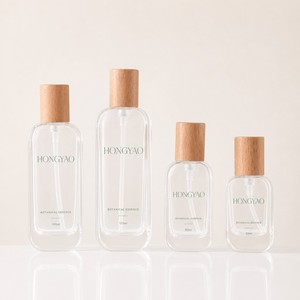 Juego de Envases Minimalistas de Vidrio Transparente para Cuidado de la Piel, Botella con Pulverizador y Tapa de Rosca Redonda, Tarro para Crema, Etiqueta Privada, Crema Facial - Product Image 3