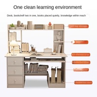 Bureau d'ordinateur simple pour le bureau ou les étudiants, table d'étude à domicile avec étagère intégrée et établi pour les chambres en location
