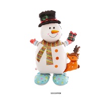 Ballons en aluminium de Noël populaires de taille moyenne, Père Noël/Bonhomme de neige/Homme en pain d'épices sur pied pour la décoration de fête