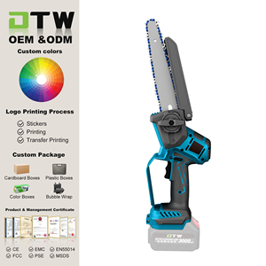 DTWA2-0062 Suministro Mayorista de Fábrica Sierra de Cadena a Batería Máquina Portátil para Cortar Madera <span class=keywords><strong>Mini</strong></span> <span class=keywords><strong>Motosierra</strong></span> Eléctrica - Product Image 1