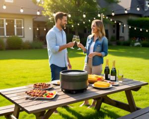 Barbecue au charbon de bois pliable moderne en acier avec revêtement en poudre - Sans fumée pour la maison et le camping - Product Image 4