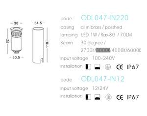 <span class=keywords><strong>Spot</strong></span> encastré de plafond en laiton pur pour extérieur, étanche IP67, <span class=keywords><strong>220V</strong></span>/12V/24V - Product Image 4