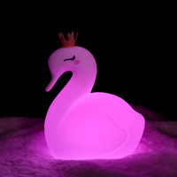 Veilleuse en silicone en forme de petit cygne rechargeable pour bébés, LED USB avec lumière blanche chaude, design mignon et kawaii, intensité réglable