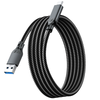 Kabel USB3.2 Gen2 10Gbps USB a ke C 3A 60W QC3.0 Pengisian Cepat untuk Samsung NVMe Hard Disk Eksternal Android Kabel Data Braid