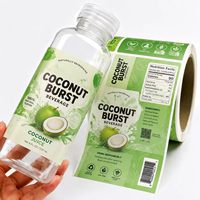 Étiquettes personnalisées transparentes pour jus de fruits, autocollants adhésifs avec logo, vinyle imperméable, emballage en plastique pour bouteilles, impression
