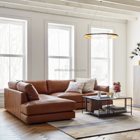 FERLY Modernes Design PU-Leder Ecksofa-Set Modulares Sofa Langlebig für Esszimmermöbel