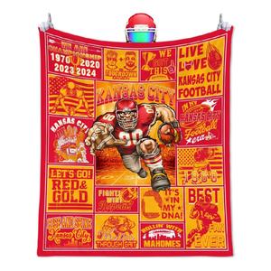 Nueva Manta de Franela de los Kansas City Chiefs, Manta Suave y Cálida para Sofá, Cama o Viajes, Regalo para Fanáticos del Fútbol Americano de los 32 Equipos - Product Image 1