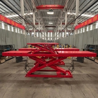 Pont élévateur hydraulique à double ciseaux 4000 kg, élévateur automobile à levée complète avec plateforme antidérapante