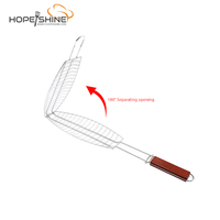 Panier à poisson pliable portable en acier inoxydable pour barbecue