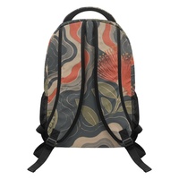 Sac à dos de voyage imprimé volcan hawaïen en polyester, sac à dos entièrement imprimé avec bretelles réglables pour les voyages et l'école