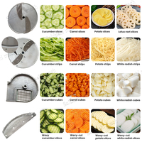 Cortadora Industrial de Verduras, Cortadora de Pepino y Zanahoria en Cubos, Cortadora de Cebolla en Anillos, Cortadora de Repollo para Catering