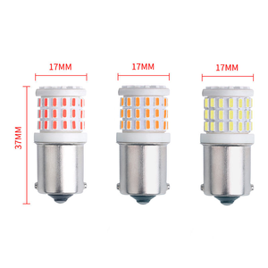 Ampoule LED 1157 1156 3014 57 SMD BA15S P21W S25 BAY15D P21/5W 12-24V rouge ambre en céramique pour voiture, ampoules de frein, feux arrière, clignotants - Product Image 3