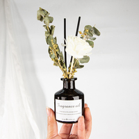 Diffuseur de parfum pour la maison, la salle de bain, le bureau, avec bâtonnets et fleurs séchées, ensemble d'huiles essentielles parfumées