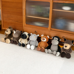 Peluche di Animali della Giungla <span class=keywords><strong>Leone</strong></span> Giraffa Elefante Scimmia Super Morbidi Antistress Regalo di Capodanno <span class=keywords><strong>e</strong></span> Natale Imbottitura in Cotone PP Rete - Product Image 2