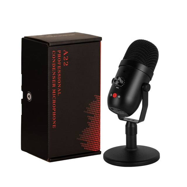 USB Microphone for PC Mac Gaming Recording Stream Podcast, Computer Condenser Mic with Phone Adapter Headphone Type C Output