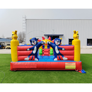 Castillo Inflable para Fiestas Infantiles, Tobogán Inflable, Castillo Inflable con Diseño de Gatito Azul, Parque Infantil Inflable con Tobogán - Product Image 1