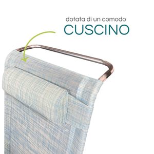 Sedia da Spiaggia Reclinabile in Alluminio a 7 Posizioni con Cuscino - Product Image 3