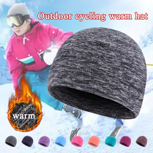 גברים נשים חורף תרמית beanies תרמית עמיד רוח רכיבה על אופניים מזג אוויר קר פליסה מרופד טכני רב-ספורט כובע גולגולת - Product Image 2