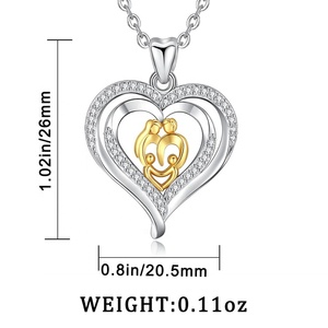925 plata esterlina de la hija de madre y el niño <span class=keywords><strong>amor</strong></span> mamá colgante del collar del encanto - Product Image 5