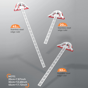Imbot Règle en acier inoxydable 3 en 1 Règle de bord Règle d'équerre Outils de mesure pour la menuiserie - Product Image 2