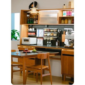 ตู้เก็บของไม้เนื้อแข็งพร้อมโต๊ะรับประทานอาหารสไตล์ญี่ปุ่นที่ทันสมัยเรียบง่ายเฟอร์นิเจอร์ห้องนั่งเล่นอเนกประสงค์ - Product Image 5