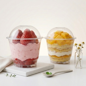 Coppette per <span class=keywords><strong>Gelato</strong></span> in Plastica PET Monouso Personalizzate, Certificato ISO9001, 8oz 280ML, Contenitore con Coperchio per Yogurt - Product Image 2