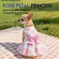 Gaun Anjing ASENKU, Gaun Pernikahan Hewan Peliharaan, Pakaian Pesta Ulang Tahun Anak Anjing, Rose M |   Gaun Anjing untuk Pengiring Pengantin