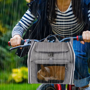 PETFULED köpek bisiklet sepeti su geçirmez high-end köpek bisiklet taşıyıcı örgü Windows ile katlanabilir köpek bisiklet taşıyıcı 12lbs SoftSided sepet - Product Image 6