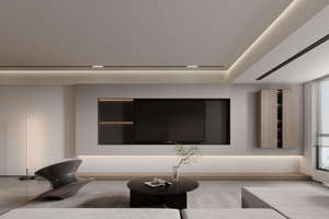 HUIPINJU Mobilier de salon au design luxueux Meuble TV mural moderne grain de bois - Product Image 3