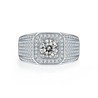 Moissanite Bague en diamant plaqué Moissanite Bague en or 925 en argent sterling pour Offre Spéciale de mariage Prix de gros Bijoux en argent pour hommes