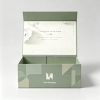 Boîte d'emballage pliable en papier avec logo personnalisé, boîte cadeau magnétique de luxe avec fermeture magnétique