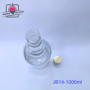 Bouteille de vin en verre transparente ronde de 1000 ml 100 cl pour la <span class=keywords><strong>vodka</strong></span> avec bouchon à vis - Product Image 4